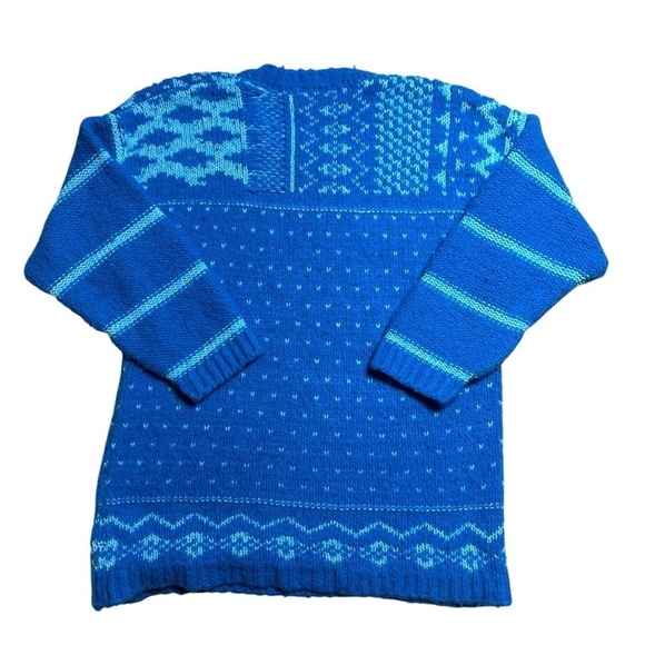 Free People Blue Wool Blend Snowy Day Oversized Pullover Sweater Women’s US M - Picture 9 of 10